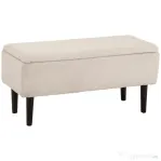 HOMCOM Bancă pentru partea de jos a patului, cu spațiu de depozitare de 57L și tapițerie bouclé, 95x38x45 cm, bej