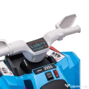 HOMCOM ATV pentru Copii 18-36 Luni din PP și Metal cu Roți Rezistente, Viteză Max 2.5 km/h, Design Atractiv, Albastru Gri și Negru | Aosom Romania 