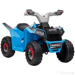 HOMCOM Quad pentru Copii 18-36 de luni din PP si Metal cu Roti Rezistente si Viteza max 2.5 km/h, 70x41.5x48.5 cm, Albastru Gri si Negru