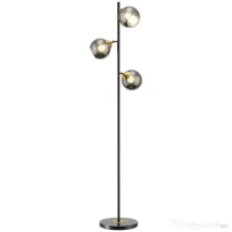 HOMCOM Lampă de Podea cu 3 Abajururi, Lampă pentru Camera de Zi cu Abajur Glob din Sticlă(Becul nu este inclus), Φ36x162 cm, Gri | Aosom Romania