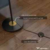 HOMCOM Lampă de Podea cu 3 Abajururi, Lampă pentru Camera de Zi cu Abajur Glob din Sticlă(Becul nu este inclus), Φ36x162 cm, Gri | Aosom Romania 