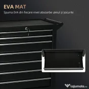 DURHAND Cărucior pentru Scule cu 7 Sertare și Tăvițe, Cărucior pentru Atelier cu Încuietoare, 69x33x75 cm, Negru | Aosom Romania