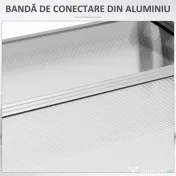 Outsunny Copertină Modernă din Policarbonat și Auminiu, pentru Balcoane, Ferestre și Uși, 200x96x27 cm, Transparent | Aosom Romania 