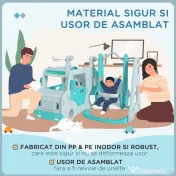 Set de jocuri pentru copii 6 în 1 cu tobogan, leagăn, cerc și mașină cu volan, pentru copii 18-48 de luni, albastru AIYAPLAY | Aosom Romania 