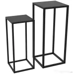 Outsunny Set 2 suporturi pentru plante din oțel pentru interior și exterior, 25x25x58,5 cm și 31x31x65 cm, negru