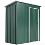 Outsunny Magazie pentru Scule cu Acoperiș Înclinat și Ușă Glisantă, din Oțel Zincat, 163x89x182 cm, Verde