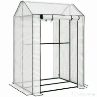 Outsunny Sera Cu 2 Camere Pentru Gradina Cu 2 Usi | Aosom Romania 