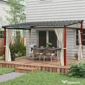 Outsunny Pergola de Gradina cu Pereti Laterali | Aosom Romania 