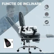 Vinsetto Scaun de Birou cu Masaj, Încălzire, Înălțime Reglabilă și Suport pentru Picioare, 67x67x113-121 cm, Gri | Aosom Romania 