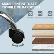 Vinsetto Scaun de Birou cu Masaj, Încălzire, Înălțime Reglabilă și Suport pentru Picioare, 67x67x113-121 cm, Gri | Aosom Romania 