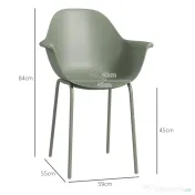 Outsunny Set de 4 Scaune de Grădină Verzi, Stivuibile, cu Spătar Înalt și Cotieră, Cadru din Metal, Ideal pentru Spații Exterioare | Aosom Romania 
