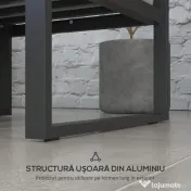 Outsunny Set de Mobilier de Grădină din 6 Piese, Set de Exterior cu Masă și Canapea cu cadru din Aluminiu cu Cotiere, 65x65x31 cm, Gri | Aosom Romania