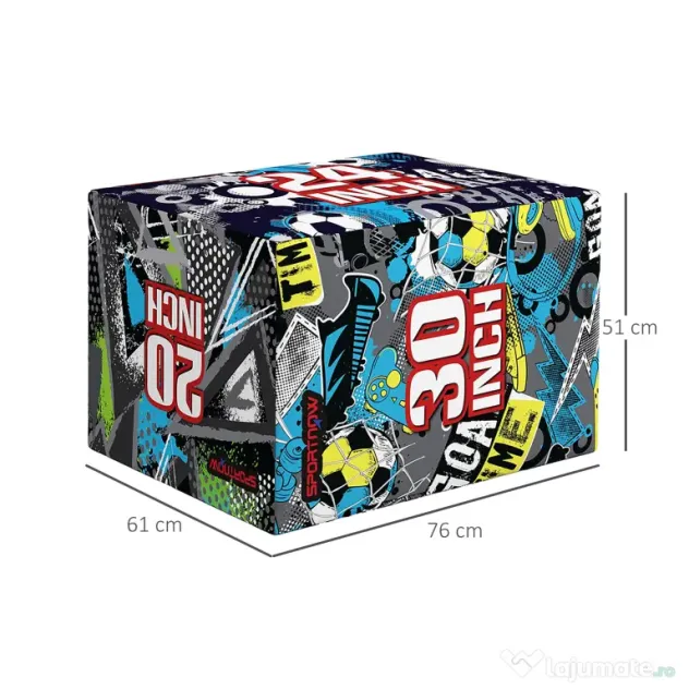 SPORTNOW Cutie Pliometrică Moale 3 în 1, Siguranță și Eficiență în Antrenamentele de Forță, 76x61x51cm | Aosom Romania