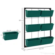 Outsunny Jardiniera de perete pe 3 nivele cu 6 ghivece pentru int | Aosom Romania
