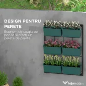 Outsunny Jardiniera de perete pe 3 nivele cu 6 ghivece pentru int | Aosom Romania