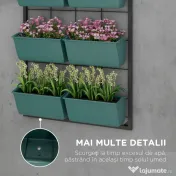 Outsunny Jardiniera de perete pe 3 nivele cu 6 ghivece pentru int | Aosom Romania