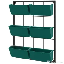 Outsunny Jardiniera de perete pe 3 nivele cu 6 ghivece pentru int