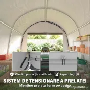 Outsunny 3x3m Garaj pentru Motociclete, Tenda cu Acoperiș Reforțat Impermeabil, 2 Accesuri cu Fermuar, pentru Biciclete și Unelte, Oțel Galvanizat, Gri | Aosom Romania 