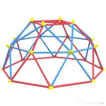 Outsunny Cupolă de cățărare pentru copii 3-8 ani, structură metalică pentru 4 copii, Ø183x90cm, multicolor