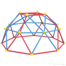 Outsunny Cupolă de cățărare pentru copii 3-8 ani, structură metalică pentru 4 copii, Ø183x90cm, multicolor