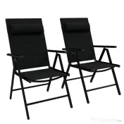 Outsunny Set 2 Scaune Pliabile Aluminiu pentru Terasă cu Spătar Ajustabil Gri | Aosom Romania
