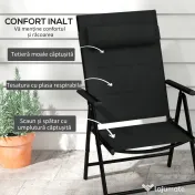 Outsunny Set 2 Scaune Pliabile Aluminiu pentru Terasă cu Spătar Ajustabil Gri | Aosom Romania