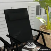 Outsunny Set 2 Scaune Pliabile Aluminiu pentru Terasă cu Spătar Ajustabil Gri | Aosom Romania