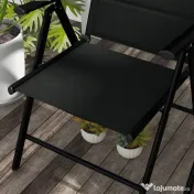 Outsunny Set 2 Scaune Pliabile Aluminiu pentru Terasă cu Spătar Ajustabil Gri | Aosom Romania