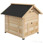 PawHut Căsuță pentru Rațe de Exterior, Căsuță cu Rampă, Bază Detașabilă, Acoperiș Inclinat și Orificii de Ventilație, 78x90x92 cm, Lemn