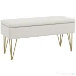 Homcom Bancuta Otoman 100 cm – Tapitata cu Depozitare & Picioare Elegante
