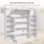 Homcom Dulap Bucatarie Cu Usi Duble – 5 Niveluri & 12 Rafturi Spatioase