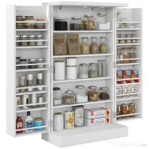 HOMCOM Dulap de Bucătărie Depozitare Independent 60x30x104cm, Alb | Aosom Romania