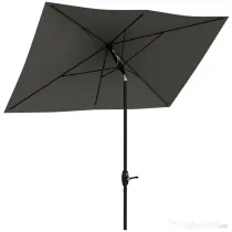 Outsunny Umbrelă de Soare Dreptunghiulară, Umbrelă pentru terasă cu înclinare și deschidere cu manivelă, 300x200x248 cm, Gri | Aosom Romania