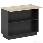 HOMCOM Insulă de Bucătărie cu Bar, Cărucior de Bucătărie cu 2 Compartimente Deschise și 2 Dulapuri, 105x60x82 cm, Negru | Aosom Romania