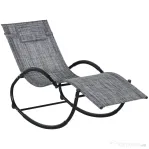 Outsunny Șezlong balansoar Zero-Gravity pentru exterior, impermeabil, cu pernă pentru cap, 155x61x88 cm, gri