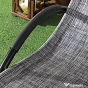 Outsunny Șezlong de Grădină, Balansoar cu Gravitație Zero, Șezlong Impermeabil cu Tetieră, 155x61x88 cm, Gri | Aosom Romania