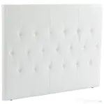 HOMCOM Căpătâi Pat Matrimonial Capitonată cu Design cu Nasturi, Spătar Pat din Piele PU și MDF, 160x7x120 cm, Alb