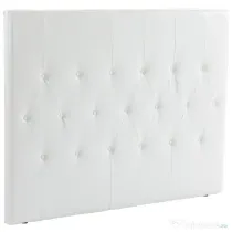 HOMCOM Spătar Pat Matrimonial Capitonată cu Design cu Nasturi, Căpătâi Pat din Piele PU și MDF, 160x7x120 cm, Alb | Aosom Romania