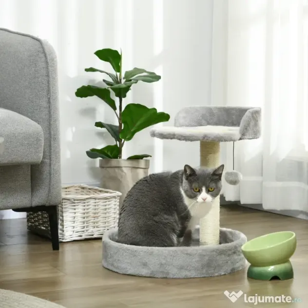 PawHut Copac de Zgariat pentru Pisici de 5kg, 41x41x44 cm, Gri | Aosom Romania