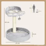 PawHut Copac de Zgariat pentru Pisici de 5kg, 41x41x44 cm, Gri | Aosom Romania 