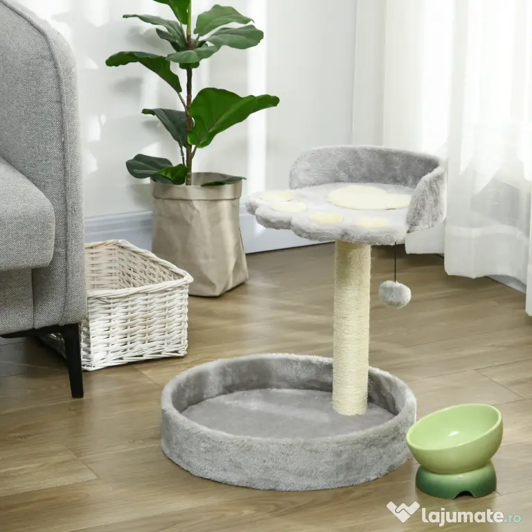 PawHut Copac de Zgariat pentru Pisici de 5kg, 41x41x44 cm, Gri | Aosom Romania
