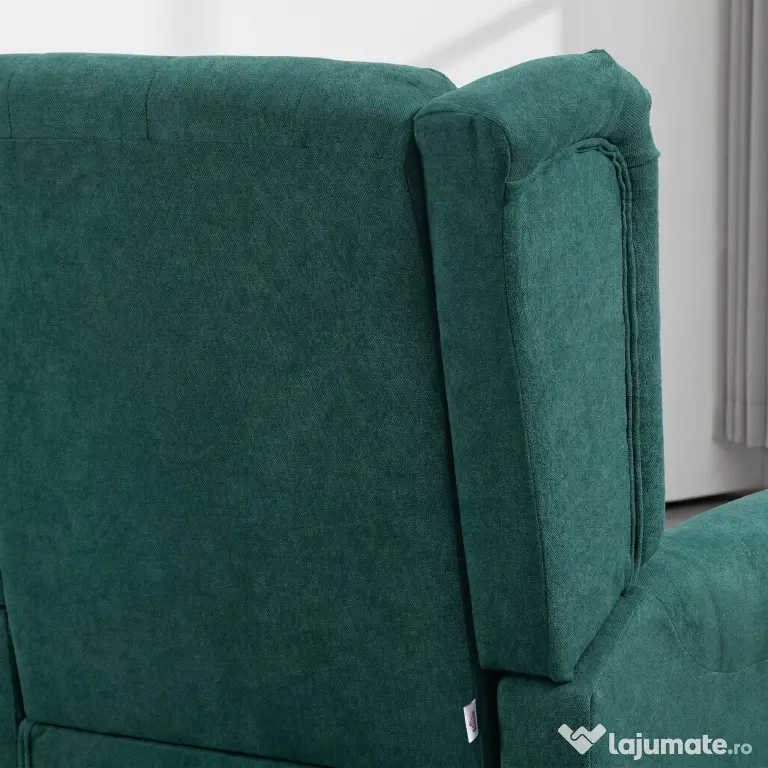 HOMCOM Scaun Accent Clasic cu Picioare de Lemn, Verde închis | Aosom Romania