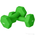 SPORTNOW Set 2 Gantere 3 kg Hexagonale și Antiderapante pentru Acasă și Sală, din Metal și Plastic, 18x8x8 cm, Verde