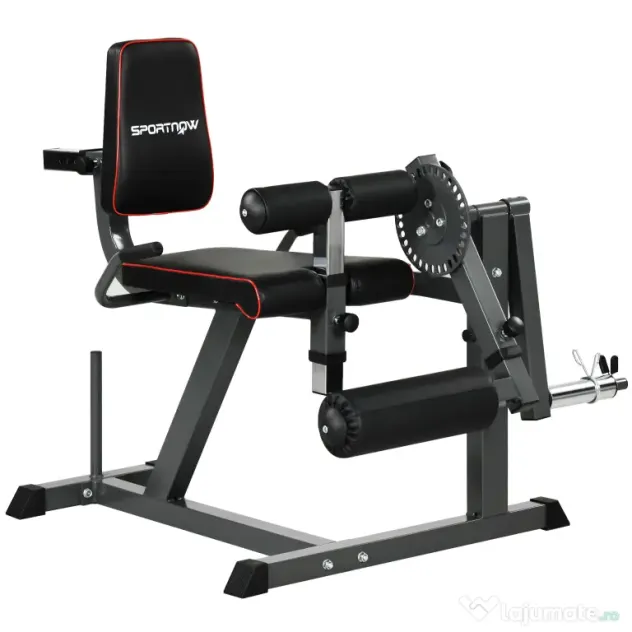SPORTNOW Aparat pentru Gambe cu Spătar și Perne Reglabile și Spațiu pentru Greutăți, 100x90x105 cm, Negru | Aosom Romania
