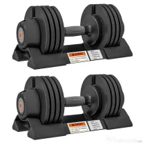 SPORTNOW Set de Gantere Reglabile, Set de Greutăți 4-în-1 cu Suport și Mâner Antiderapant, 33x16x16 cm, Negru | Aosom Romania