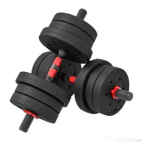 HOMCOM Set 2 Gantere cu 12 Discuri de 20 kg Total și Conector, Negru | Aosom Romania