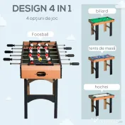 HOMCOM Masă de Jocuri 4 în 1 pentru Copii 6+ Ani, 87x43x73 cm, Multicolor | Aosom Romania 