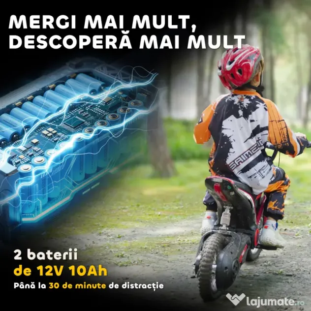HOMCOM Motocicletă Electrică pentru Copii cu Accelerație Manuală și 2 Viteze, 119x64x76,5 cm, Roșu | Aosom Romania