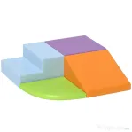 HOMCOM Set 4 Blocuri Moi pentru Copii 1-3 Ani, Spumă și Piele PU, Jucării de Cățărat, Multicolor