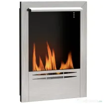 HOMCOM Șemineu pe Bioetanol Încorporat din Oțel, Capacitate 0,9L și Durată 3,3 Ore, 48x18x59 cm, Argintiu